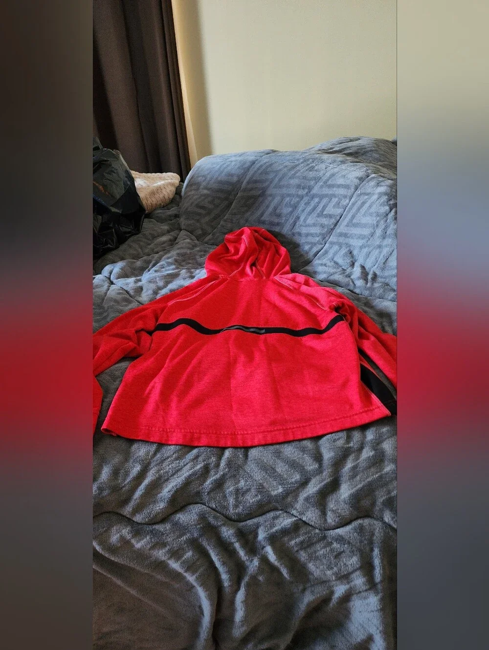 Russell Athletic Red, White & Black Hooded Puffer Jacket for Kids